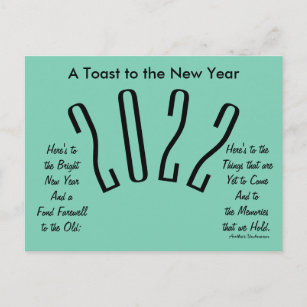 2022 Greeting vintage Happy New Year's Toast  Holiday Postcard