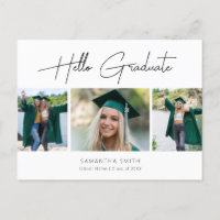 2022 Hello Graduate Modern Script 3 Photo Grad
