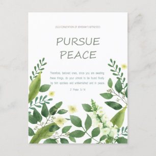 2022 JW Convention - green white flower Postcard
