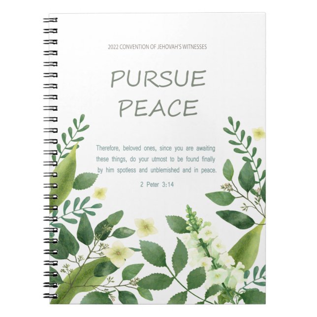 2022 JW Convention - green white flower Postcard Notebook (Front)