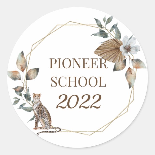 2022 JW Ministry Supply Pioneer School - Boho Classic Round Sticker (Front)