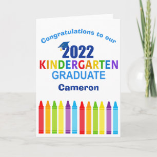 2022 Kindergarten Graduate Custom Cute Graduation Card