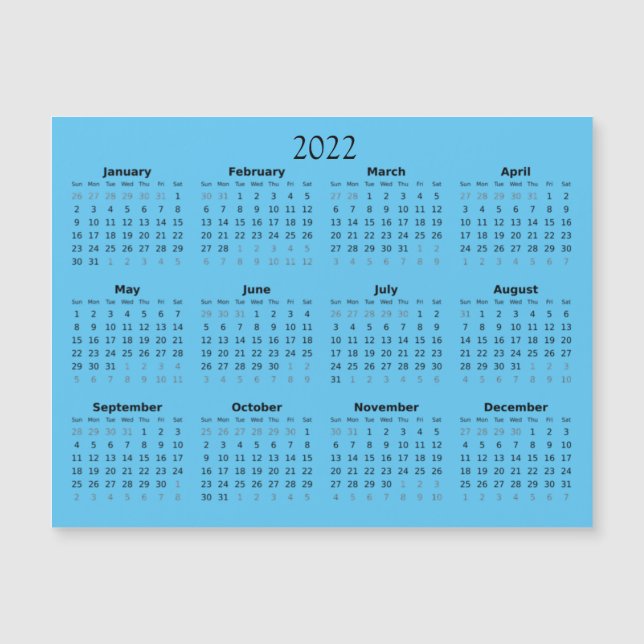 2022 Mini Calendar Magnetic Invitation (Front)