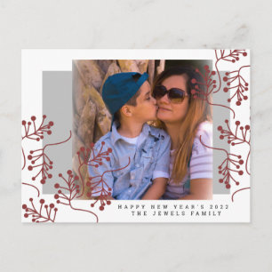 2022 New Years Photo Branch  Sprigs Postcard