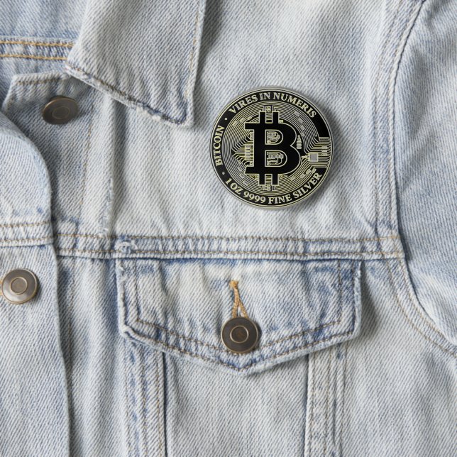 2022 Niue 1 oz Silver Bitcoin  6 Cm Round Badge (In Situ)