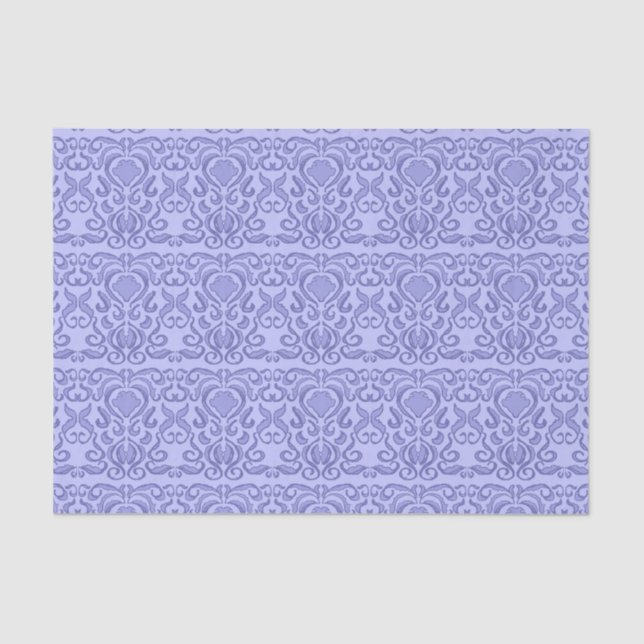 2022 Periwinkle Blue Damask Old World Tissue Paper (Front)