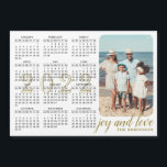 2022 Photo Calendar Magnet Modern Black White Gold<br><div class="desc">This modern 2022 magnetic calendar designed in minimalist style is easy to customise with personal photos to create a unique keepsake for your loved ones. The white and black design with a colourful picture and golden text is the template where you can type your family name and add own picture....</div>