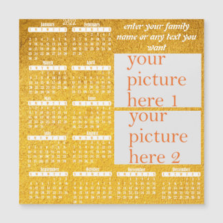 2022 Photo Personalised Fridge Magnetic Calendar