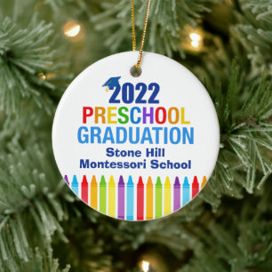 2022 Preschool Graduation Cute Custom Graduate Ceramic Tree Decoration