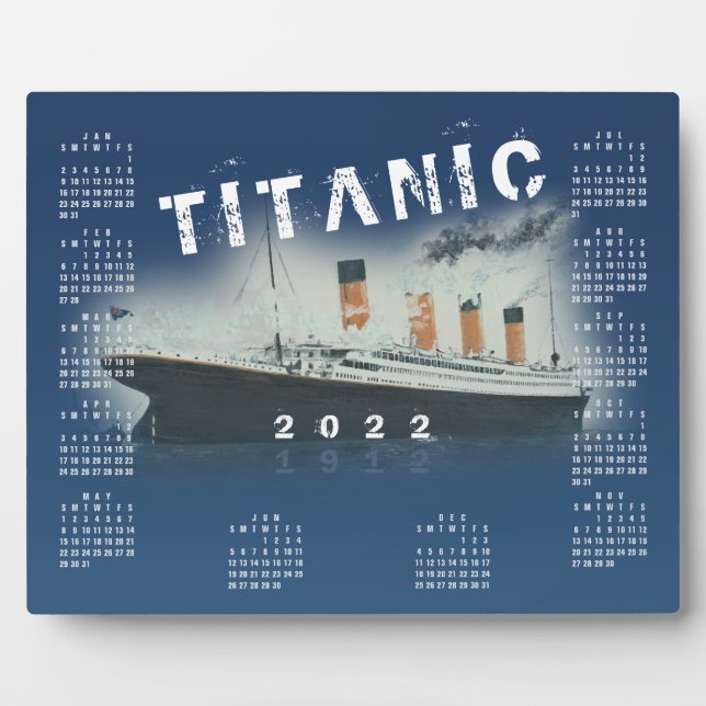 2022 RMS Titanic Blue Calendar Plaque (Front)