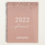 2022 Rose Gold Blush Pink Glitter Monogram Girly Planner<br><div class="desc">2022 Rose Gold - Blush Pink Sparkle Glitter Monogram Name or Initial Spiral Calendar Planner Notebook. This makes the perfect sweet 16 birthday,  wedding,  bridal shower,  anniversary,  baby shower or bachelorette party gift for someone that loves glam luxury and chic styles.</div>