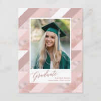 2022 Rose Gold Marble Modern Photo Graduation
