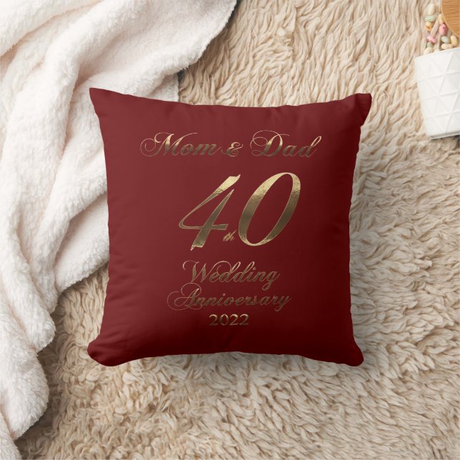 2022 Ruby Wedding 40th Anniversary Parents Cushion (Blanket)