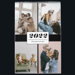 2022 simple modern trendy family photo collage cal calendar<br><div class="desc">2022 simple modern trendy family photo collage Calendar. Available in 4 different colours; black and white,  navy blue & dusty rose (pink).</div>