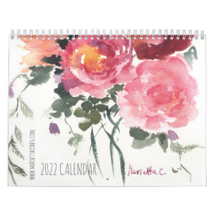 2022 Two Page Medium Calendar, White Calendar