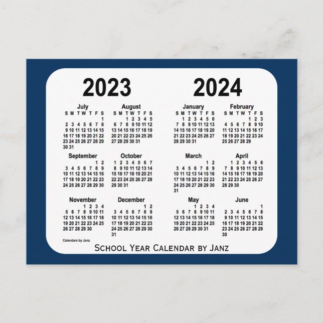 2023-2024 Police Box Blue School Calendar by Janz Postcard (Front)