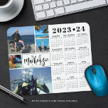 2023-2024 School Calendar 5 Photos Monogram Name Mouse Pad<br><div class="desc">Create your own personalised, custom colour photo and calendar mouse pad featuring a 2023-24 school year-at-a-glance calendar and an easy-to-upload photo collage template featuring 6 pictures in various shapes and sizes, both horizontal and vertical to accommodate a wide variety of photo subjects. Personalise with a monogram and/or family name, individual...</div>