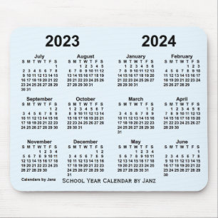 2023-2024 School Year Calendar by Janz Alice Blue Mouse Pad