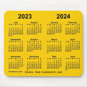 2023-2024 School Year Calendar by Janz Gold Mouse Pad