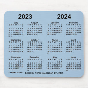 2023-2024 School Year Calendar by Janz Steel Blue Mouse Pad