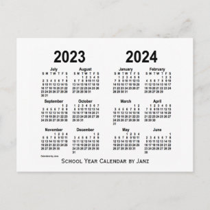 2023-2024 White School Year Calendar by Janz Postcard