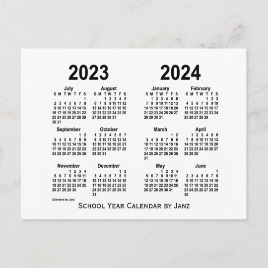 Calendrier Match Top 14 2023 2024 2023-2024 White School Year Calendar By Janz Postcard | Zazzle.co.nz