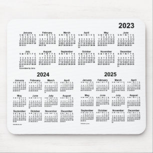 2023-2025 White 3 Year Calendar by Janz Mouse Pad