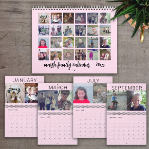 2023 - 24 Photo - Modern Family - Blush Pink Calendar