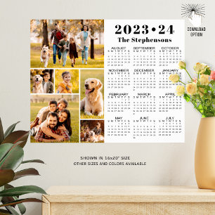 2023-24 School Calendar 6 Photos Personalised Poster