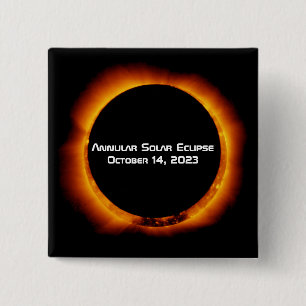 2023 Annular Solar Eclipse 15 Cm Square Badge