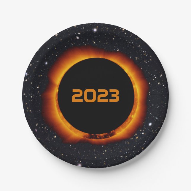 2023 Annular Solar Eclipse Paper Plate (Front)