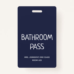 2023 Back To School Bathroom Hall Pass ID Badge