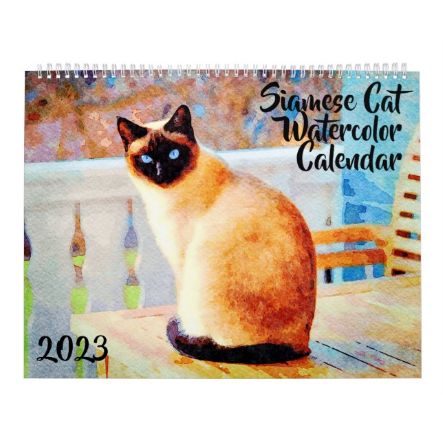 2023 Beautiful Siamese Cat Lover Owners Gift Calendar (Cover)
