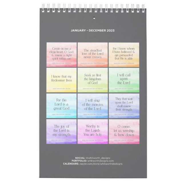 2023 Bible Verse Calendars (Back)
