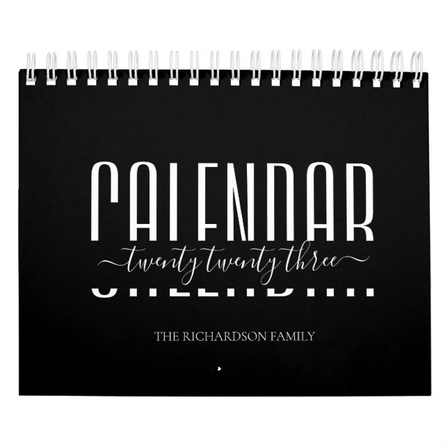 2023 Black and White Modern Minimalist Calendar (Cover)