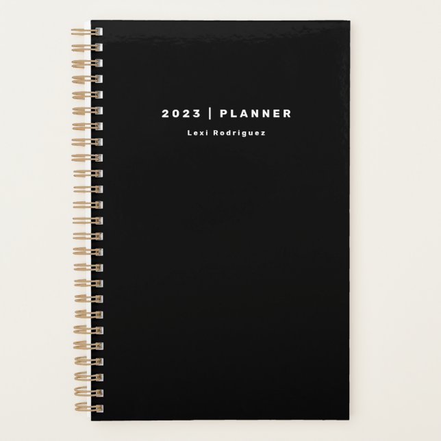 2023 Black and White Monthly/Weekly Planner (Front)