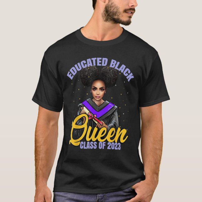 2023 Black Girl Graduation HBCU Purple Lavender Vi T-Shirt (Front)