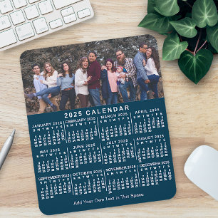 2023 Calendar Blue Personalised Photo Name Bold Mouse Pad