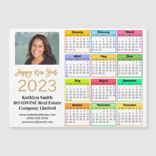 2023 Calendar Business Modern Script Photo Magnet