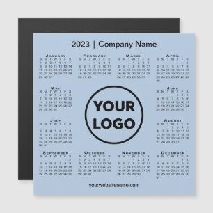 2023 Calendar Company Logo on Light Blue Magnet