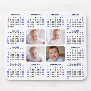 2023 Calendar Custom Photo Modern Minimalist Mouse Pad