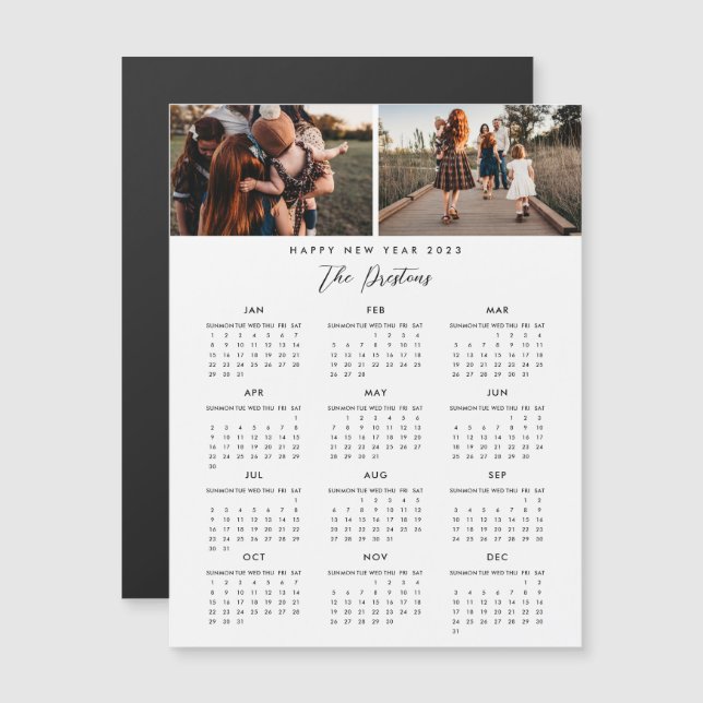 2023 Calendar Magnetic Photo Card Happy New Year (Front/Back)