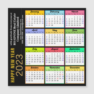 2023 Calendar Modern Simple Corporate Magnet Card