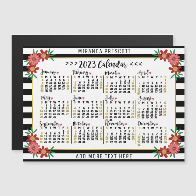 2023 Calendar (See Description for Newest Version) Magnetic Invitation (Front/Back)