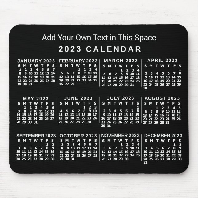 2023 Calendar (See Description for Newest Version) Mouse Pad (Front)