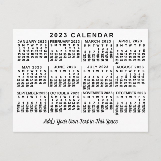 2023 Calendar (See Description for Newest Version) Postcard (Front)