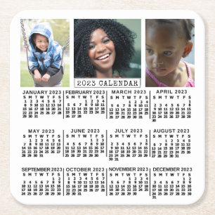 2023 Calendar (See Description for Newest Version) Square Paper Coaster