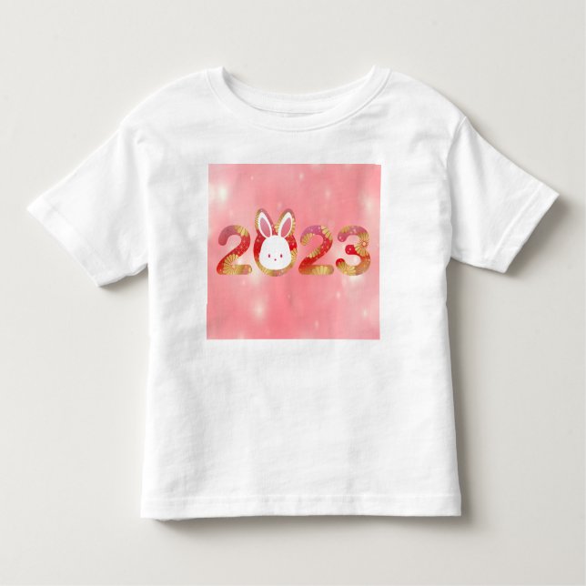 2023, Chinese New Year, Rabbit  Toddler T-Shirt (Front)