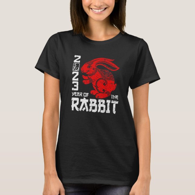 2023 Chinese New Year  Year of The Rabbit Zodiac H T-Shirt (Front)