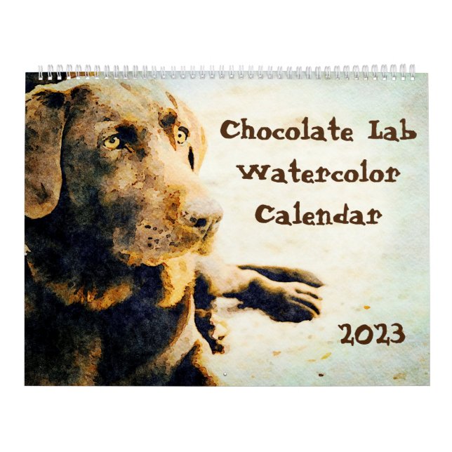 2023 Chocolate Lab Dog Lama Gift Labrador Lovers  Calendar (Cover)